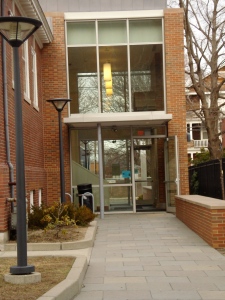 The entrance to the library.